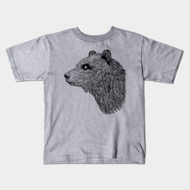 Hipster Bear Kids T-Shirt by albertocubatas
